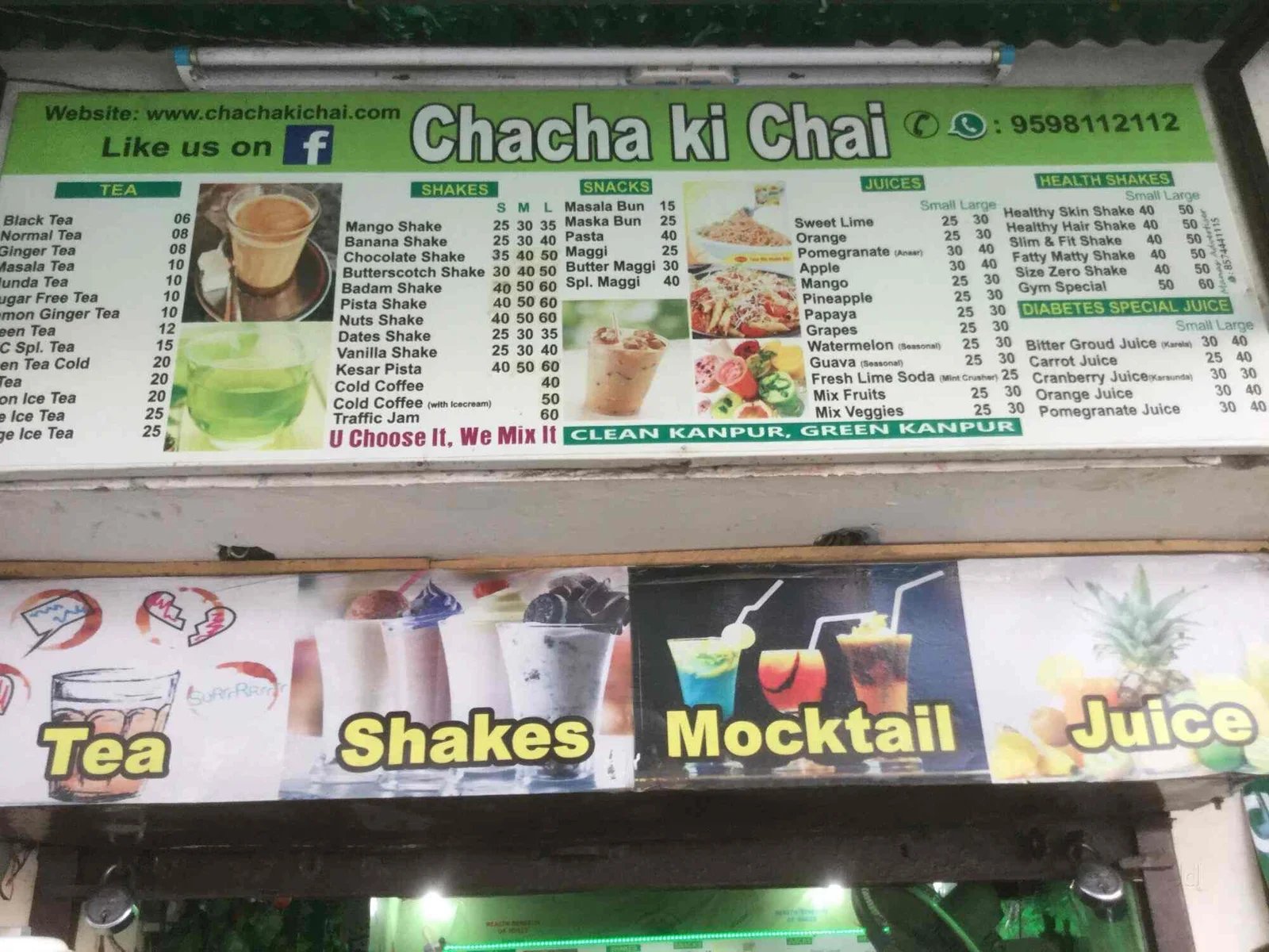 Menu page 1 for Chacha Ki Chai
